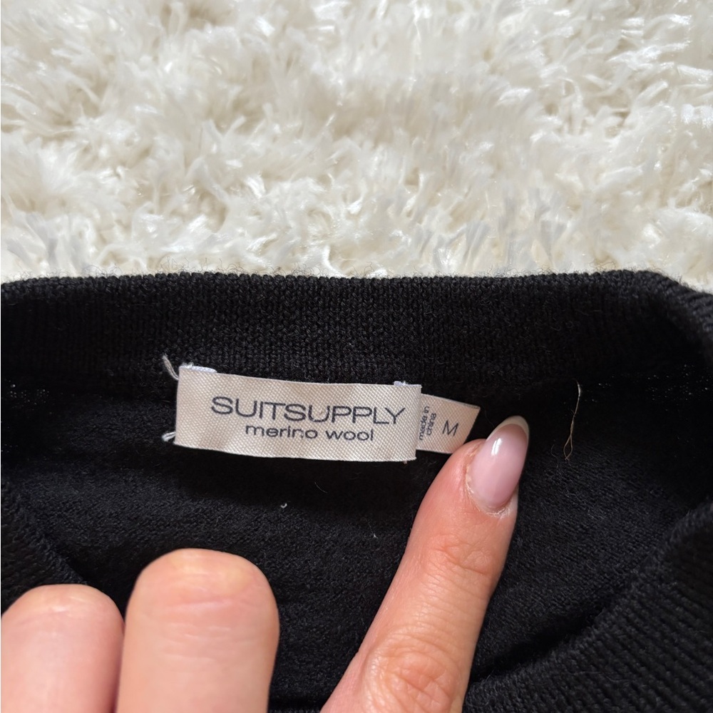 Suitsupply Black Merino Wool Women's Sweater
